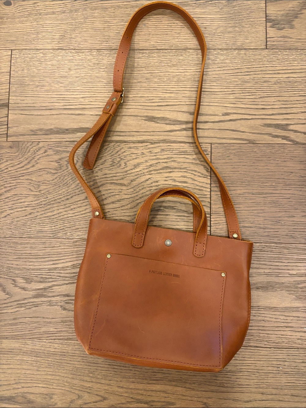 Portland Leather honey Shoulder & Top-Handle Crossbody Tote